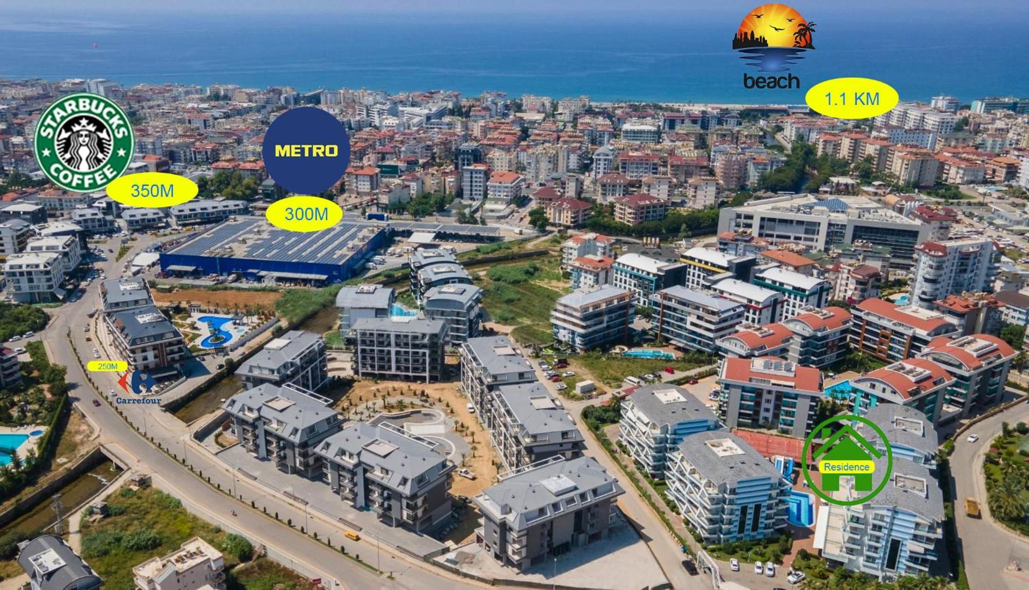 Sa Apartments! Sea And Mountain View 2Bd Duplex Leilighet Alanya